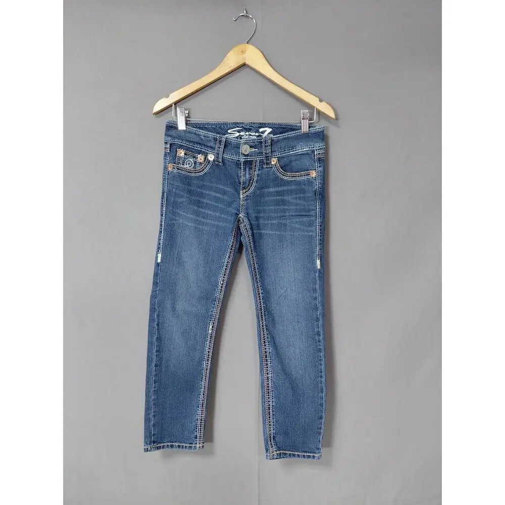 Seven7 Blue Skinny Stretch Jeans Women Size 26